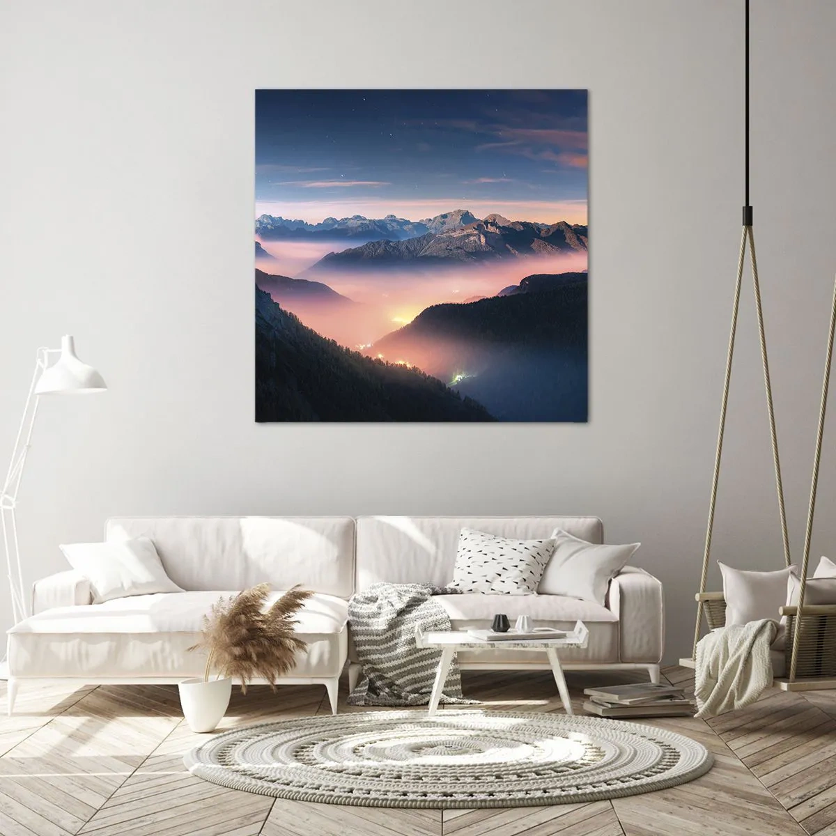 Quadro em tela - Luz nos vales - 30x30 cm