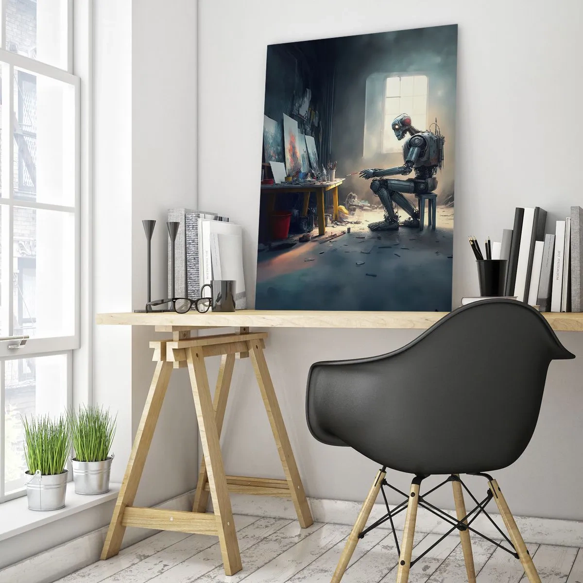 Quadro em vidro - O ato de criação - 50x70 cm