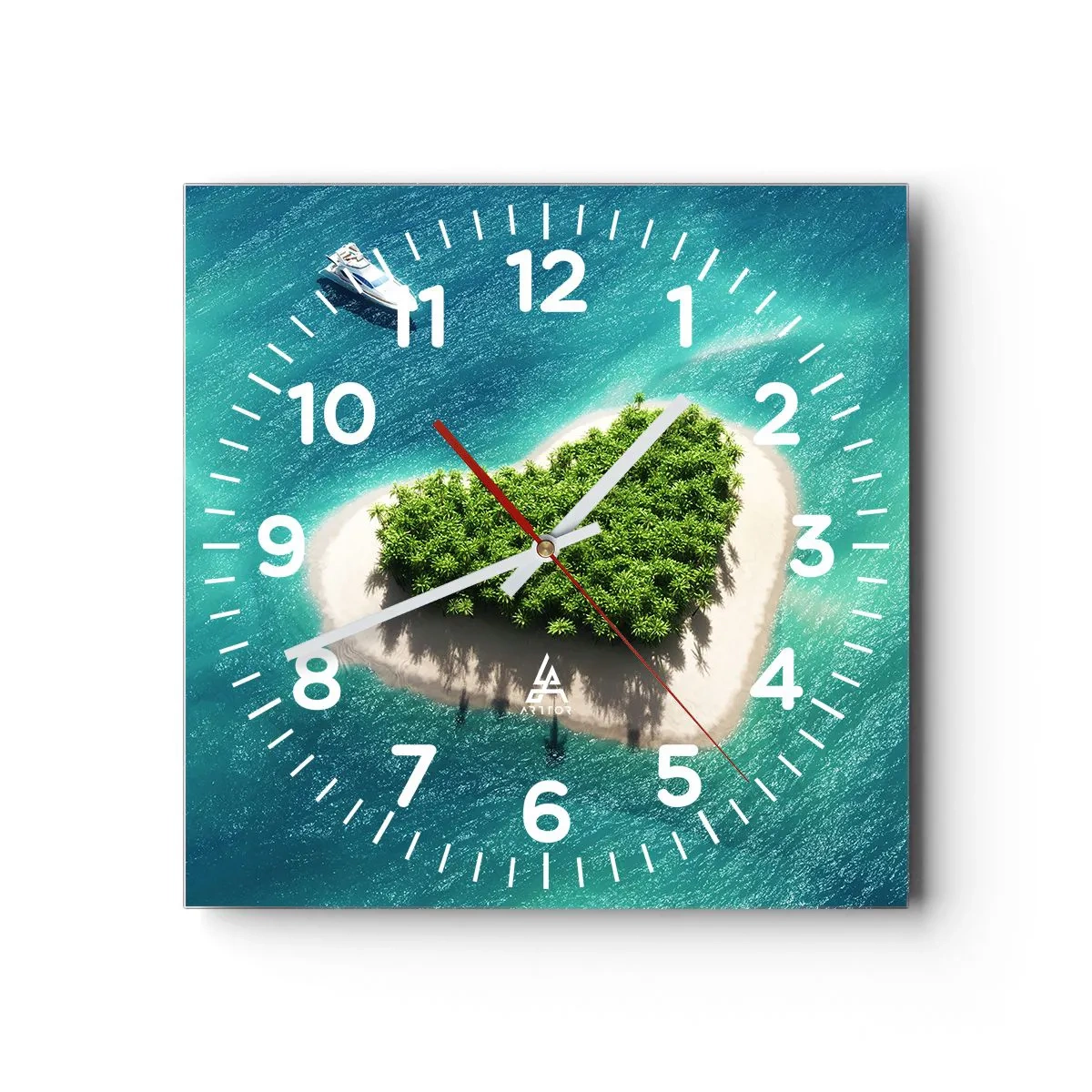 Relógio de parede - Relógio em vidro - Eu amo o verão - 40x40 cm