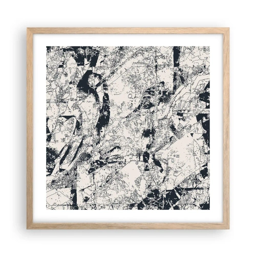 Pôster com moldura de carvalho claro - Interpenetração de opostos - 50x50 cm