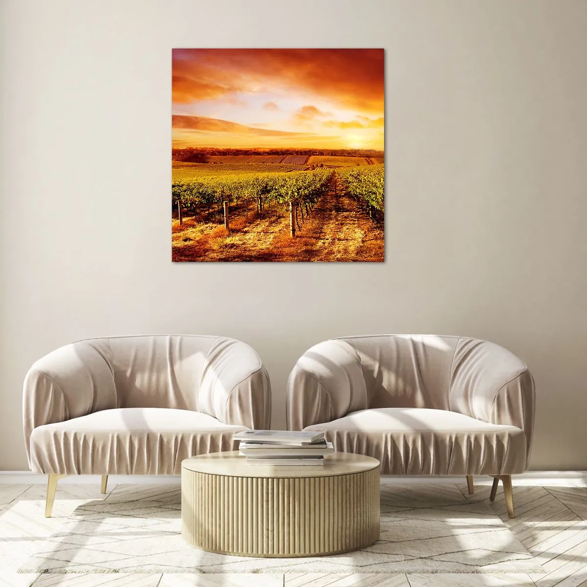 Quadro em vidro - Delicadamente frutado com um toque de sol - 30x30 cm