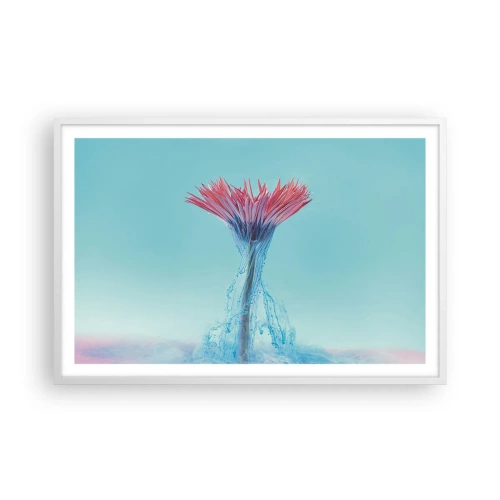 Pôster em moldura branca - Num abraço revigorante - 91x61 cm