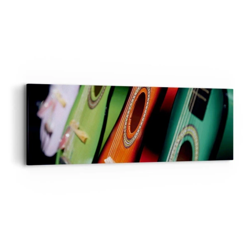 Quadro em tela - A guitarra tem muitas cores - 90x30 cm