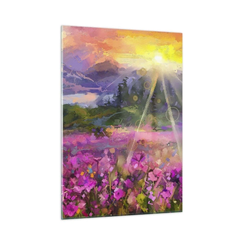 Quadro em vidro - No vale sob os cuidados do sol - 50x70 cm