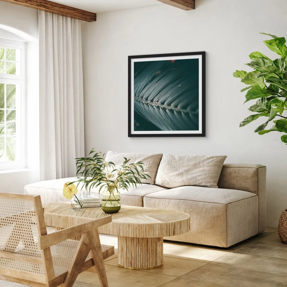 Pôster com moldura preta - A precisão da natureza - 50x50 cm