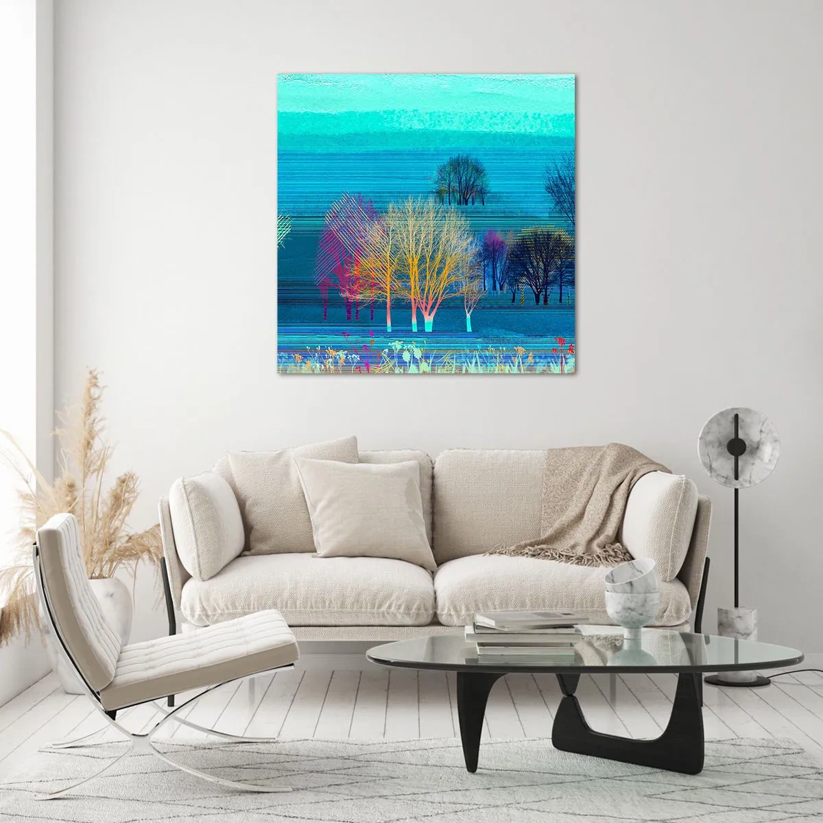 Quadro em vidro - Uma paisagem arrebatadora - 50x50 cm