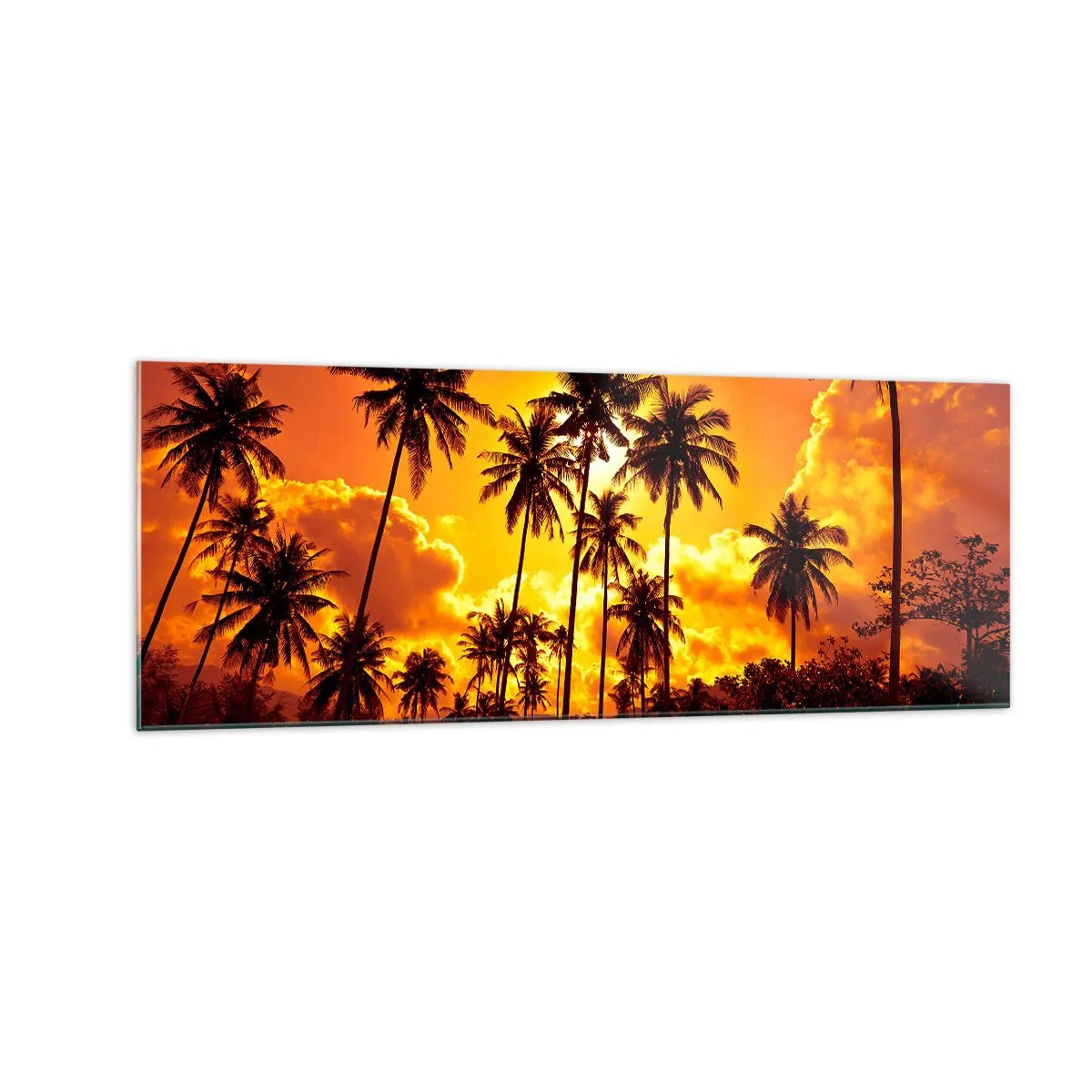 Quadro em vidro - Montanhas em chamas, florestas em chamas - 140x50 cm