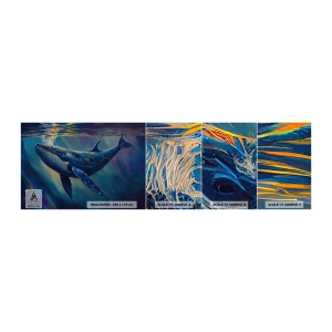 Amostra de papel de parede autocolante Deluxe Sticker - Bem vindo ao meu mundo - Baleia, oceano, Embaixo da agua - 100x30 cm