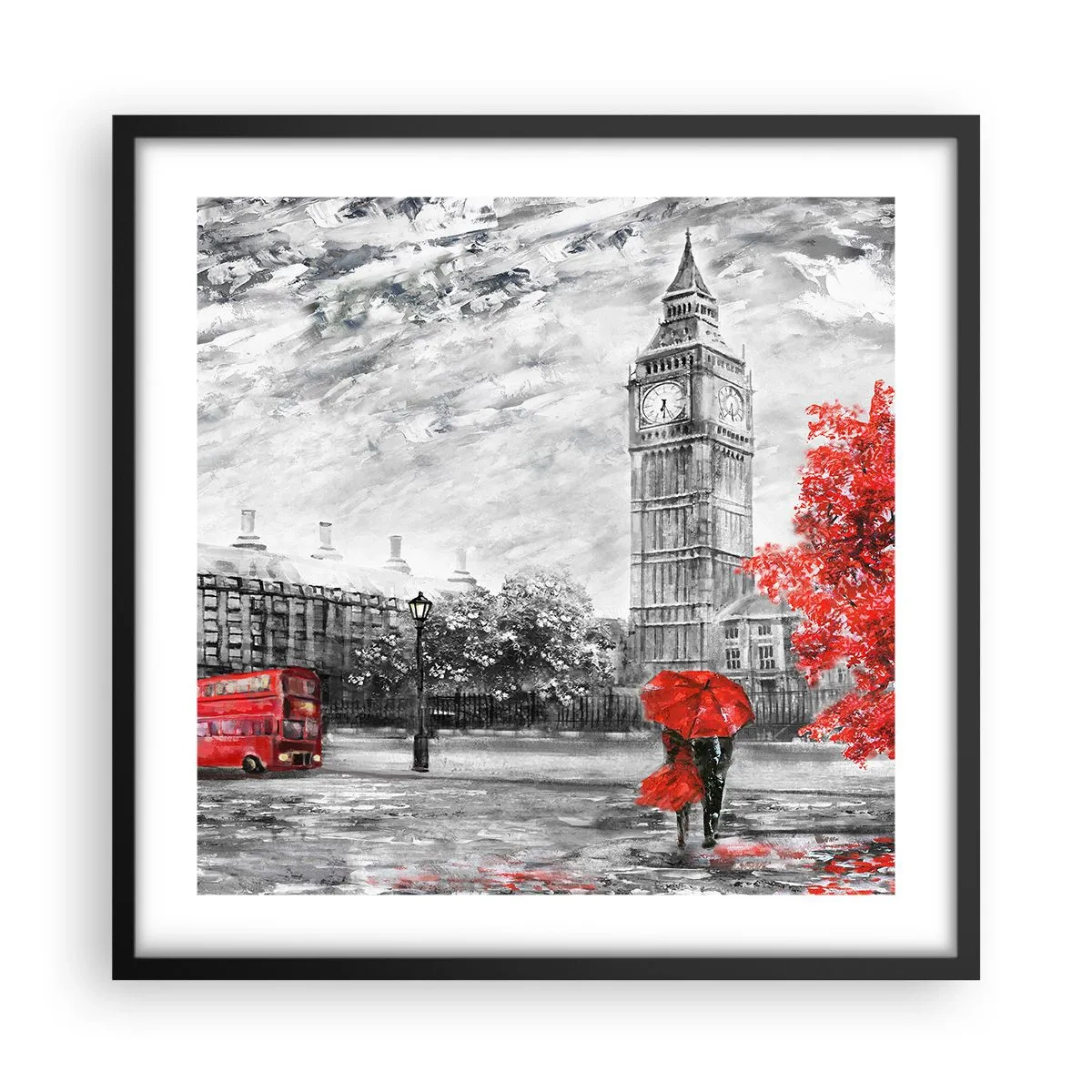 Pôster com moldura preta - Um dia emocionante - 50x50 cm