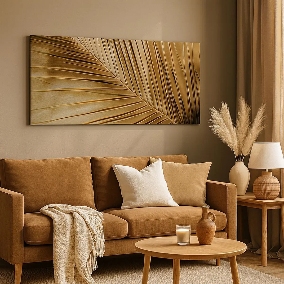 Quadro em tela - Colunata natural - 100x40 cm