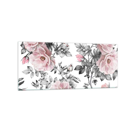 Quadro em vidro - Perder-se nas rosas - 120x50 cm