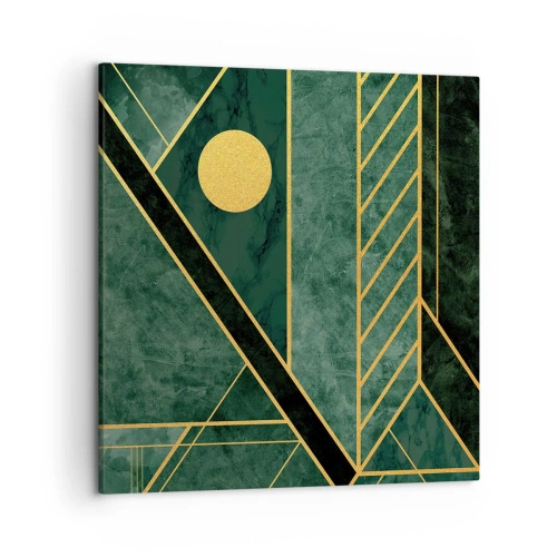 Quadro em tela - A dinâmica do ouro e do azul - 50x50 cm