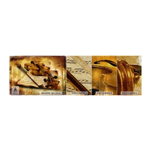 Amostra de papel de parede Premium Sand - Precisa-se de virtuoso - Violino, Música, Notas musicais - 100x30 cm