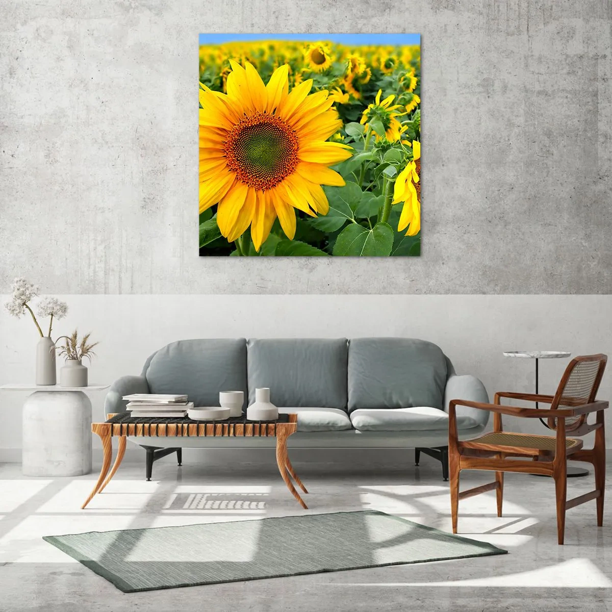 Quadro em vidro - Centenas de sóis brilharam - 70x70 cm