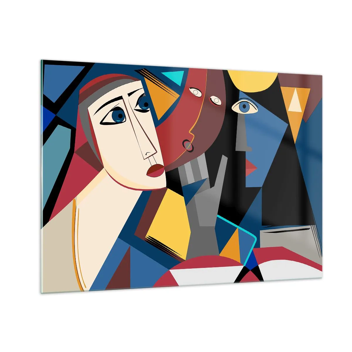 Quadro em vidro - Uma conversa entre cubistas - 100x70 cm