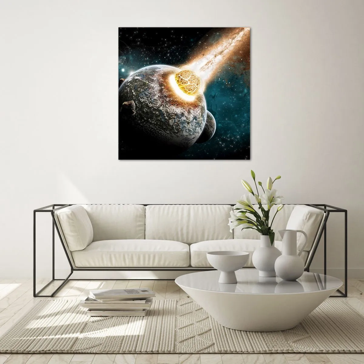 Quadro em vidro - Extinção ou nascimento? - 60x60 cm