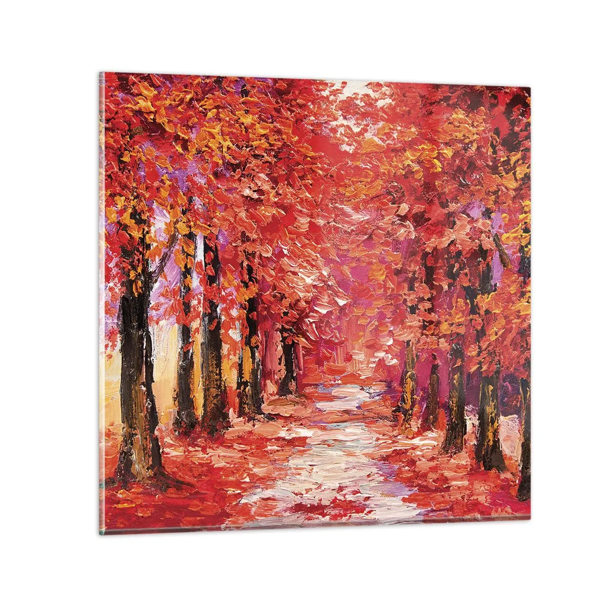 Quadro em vidro - Impressão de outono - 30x30 cm