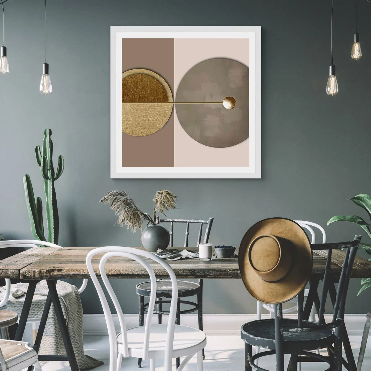 Pôster em moldura branca - Equilíbrio perfeito - 60x60 cm