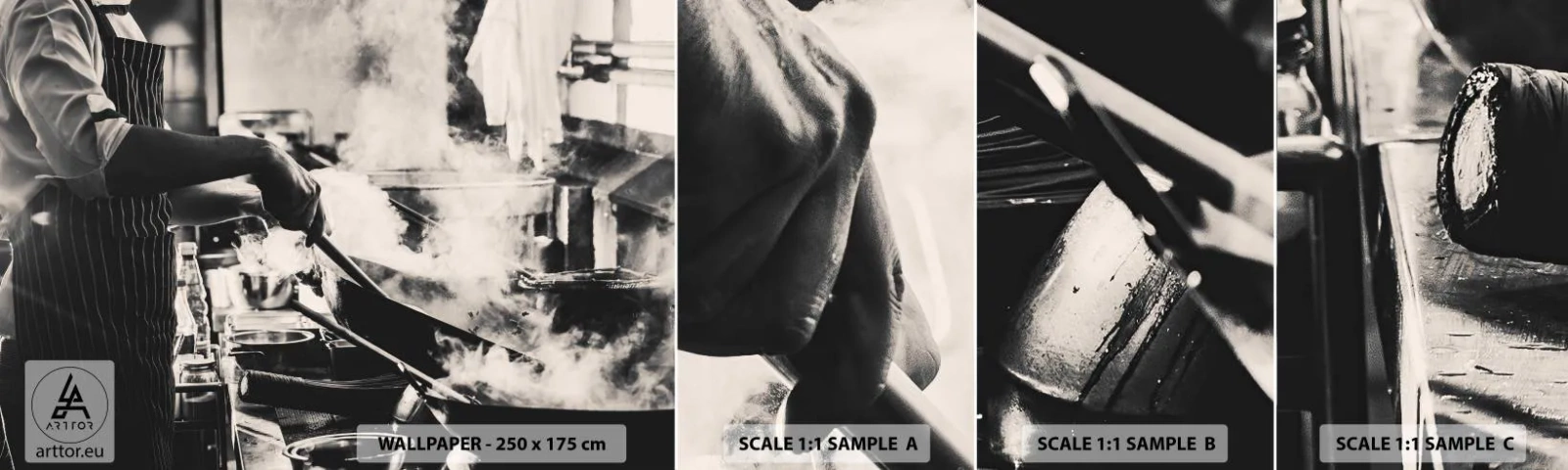 Amostra de Papel de Parede Standard Eco - Alquimia de sabores - Cozinha, Gastronomia, Restaurante - 100x30 cm