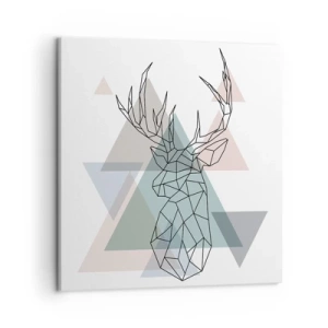 Quadro em tela - Numa floresta geométrica - 50x50 cm