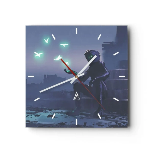 Relógio de parede - Relógio em vidro - A vida vai voltar - 40x40 cm