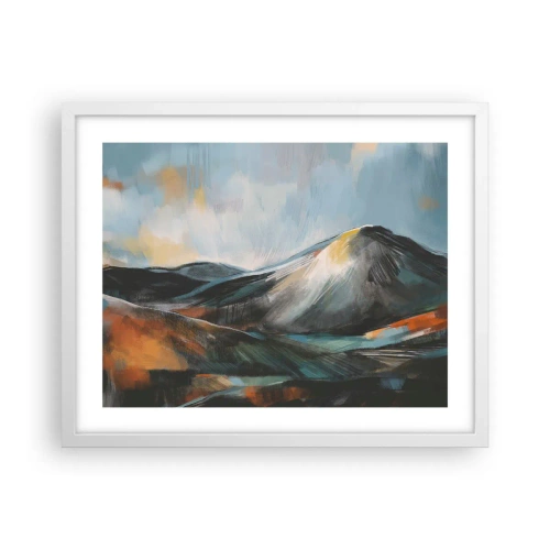 Pôster em moldura branca - Cru e lindo - 50x40 cm