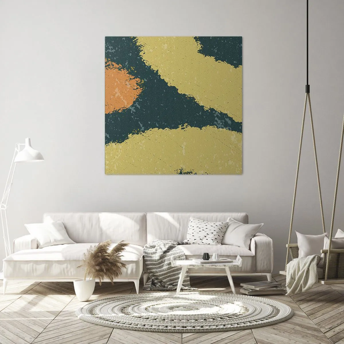 Quadro em tela - Abstração – movimento lento - 30x30 cm