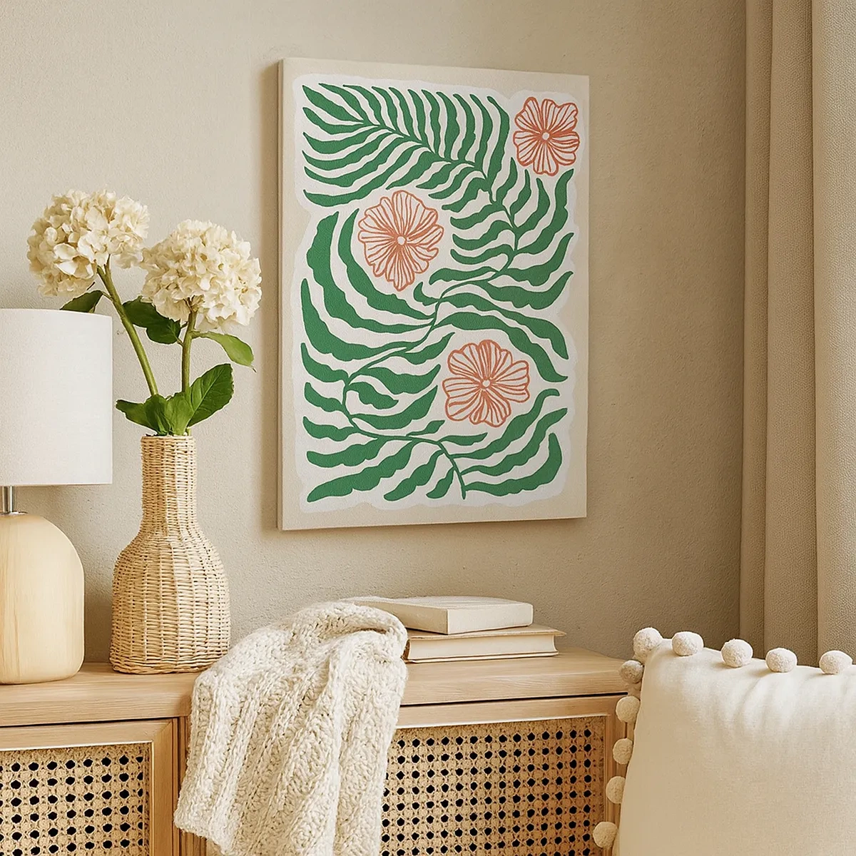 Quadro em tela - Florescendo em verde - 50x70 cm