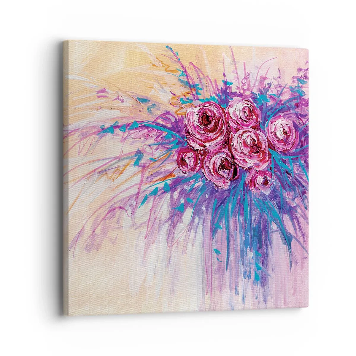 Quadro em tela - Fonte de rosas - 30x30 cm