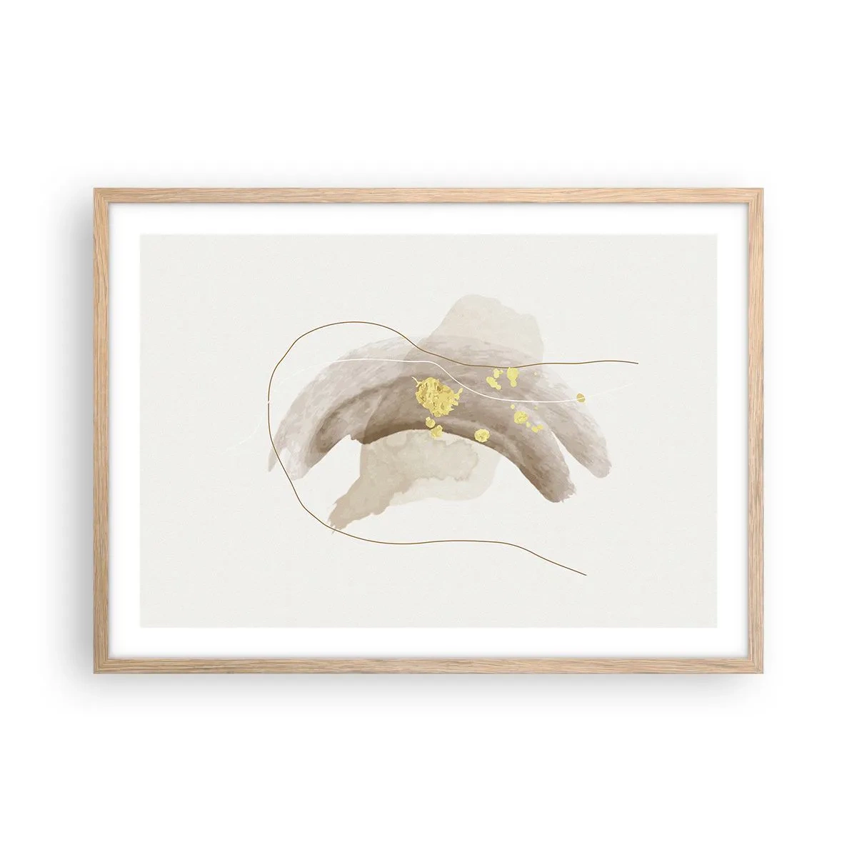 Pôster com moldura de carvalho claro - Encontrado no espaço - 70x50 cm