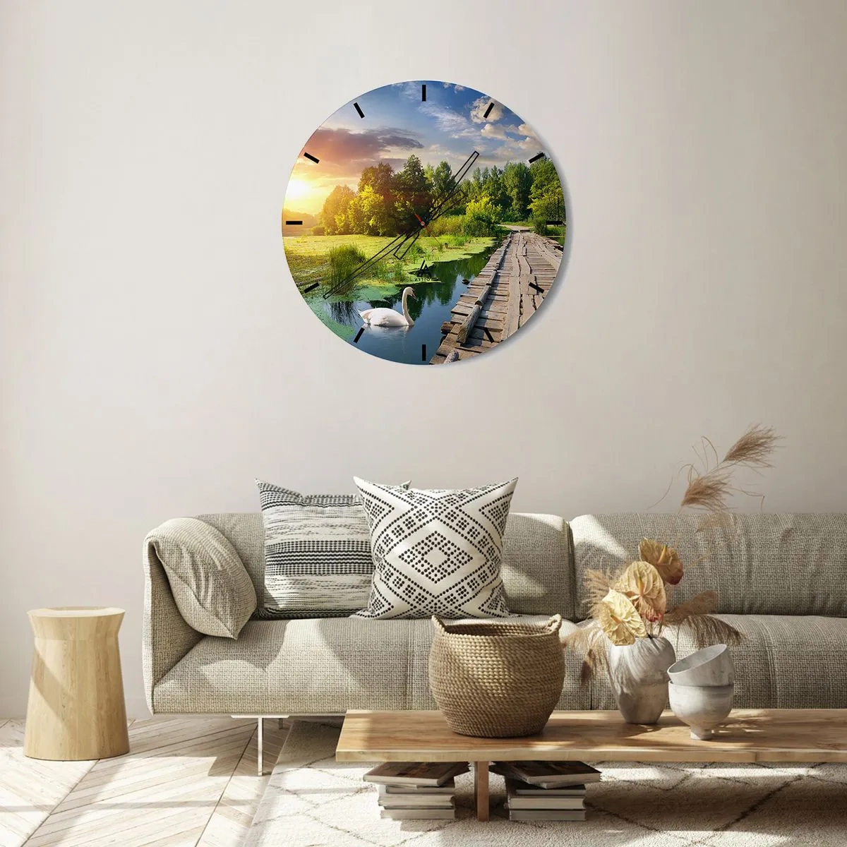 Relógio de parede - Relógio em vidro - Verão em todos os lugares - 40x40 cm