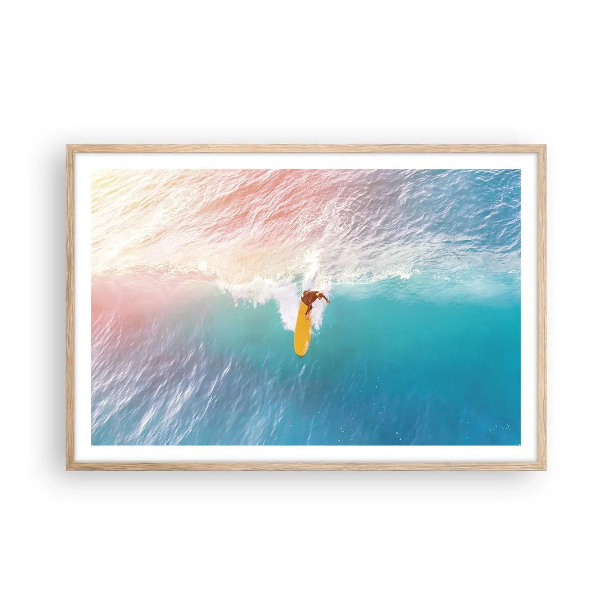 Pôster com moldura de carvalho claro - Cavaleiro oceânico - 91x61 cm