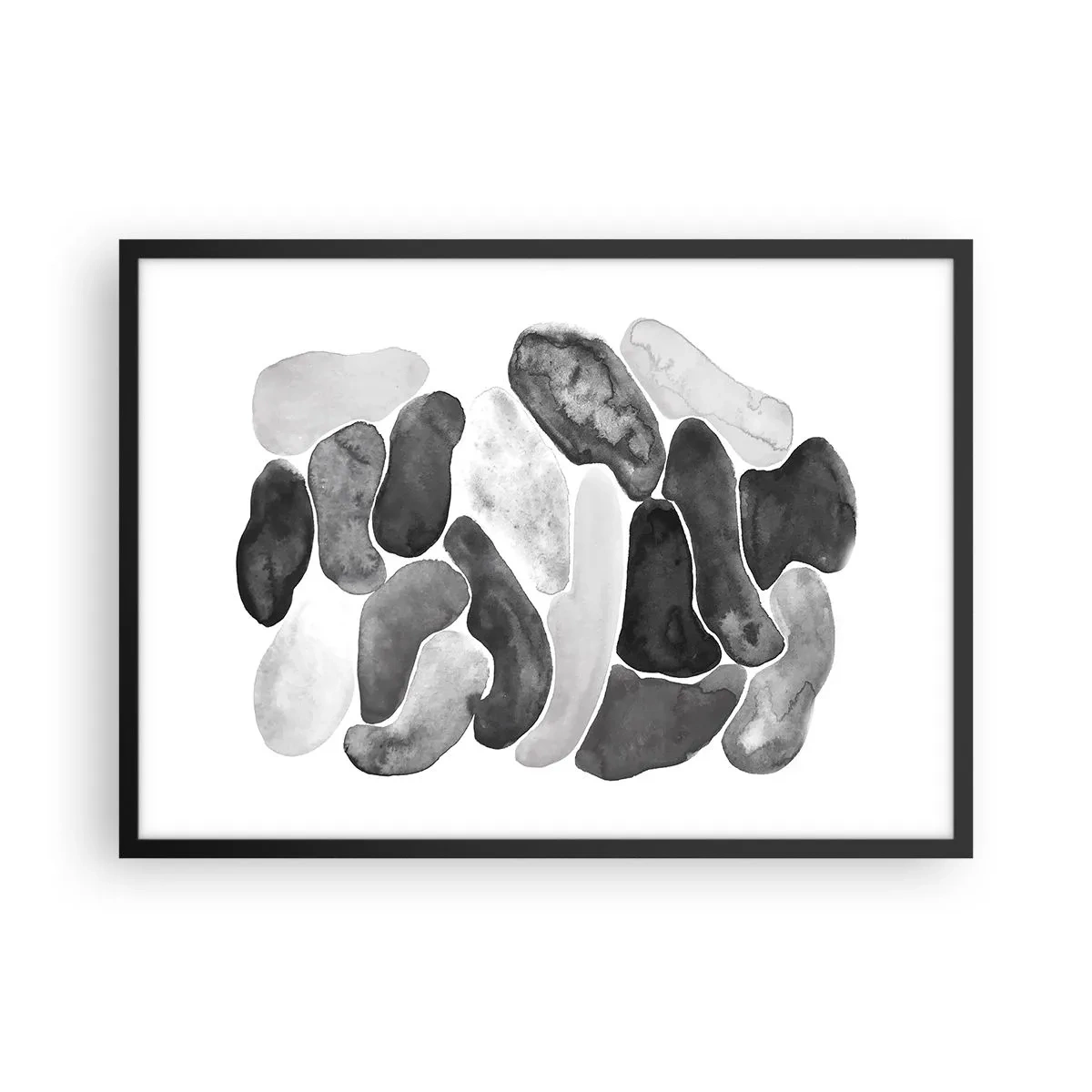 Pôster com moldura preta - Abstração rochosa - 70x50 cm