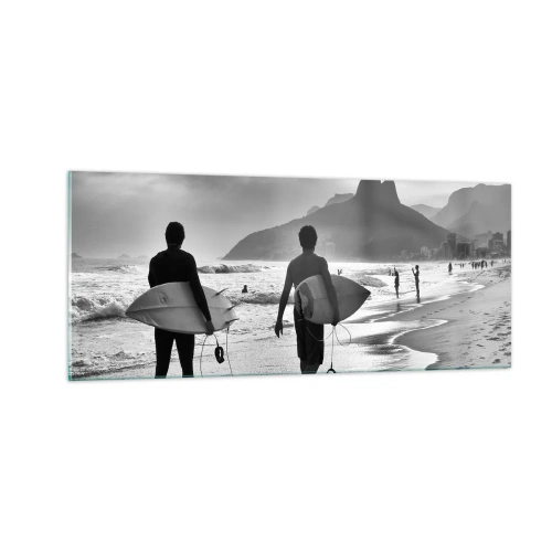 Quadro em vidro - Samba para uma onda - 100x40 cm