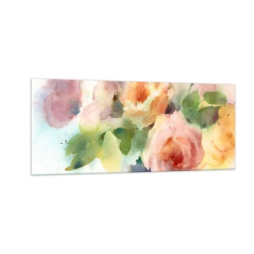 Quadro em vidro - Delicado como uma aquarela - 100x40 cm