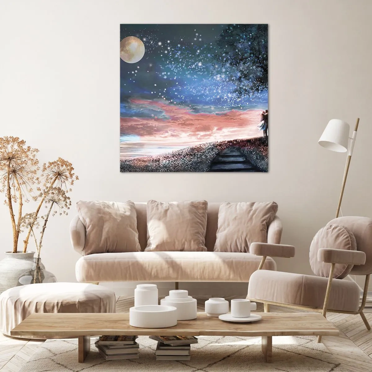 Quadro em tela - Espetáculo estrelado - 40x40 cm