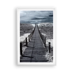 Pôster em moldura branca - Direto para a costa - 61x91 cm