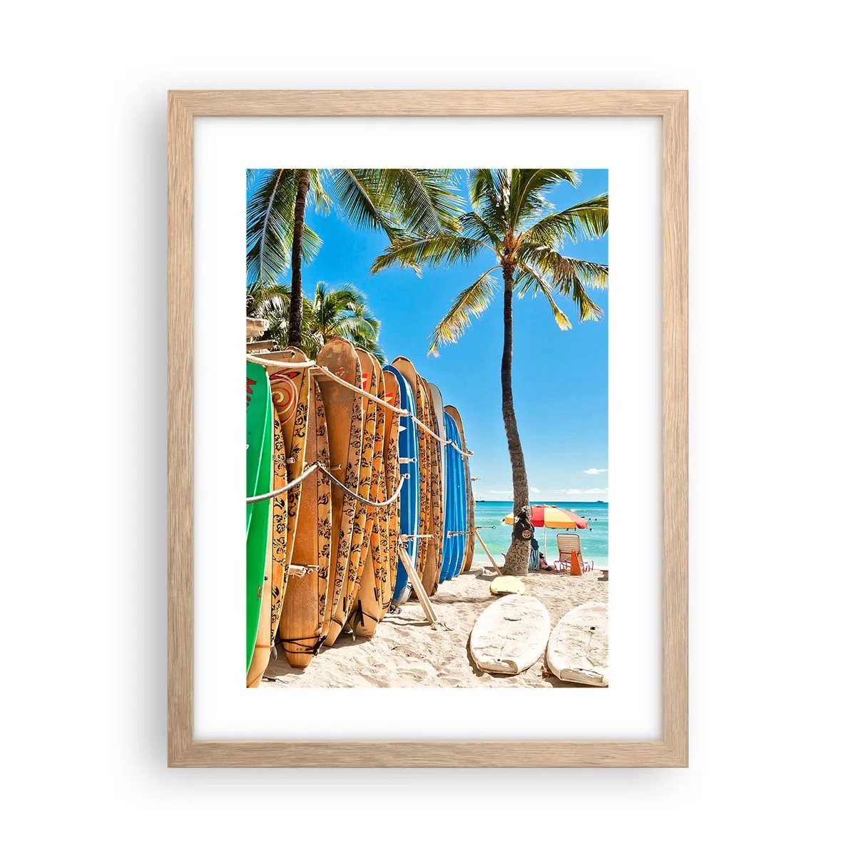 Pôster com moldura de carvalho claro - Diversão ensolarada - 30x40 cm