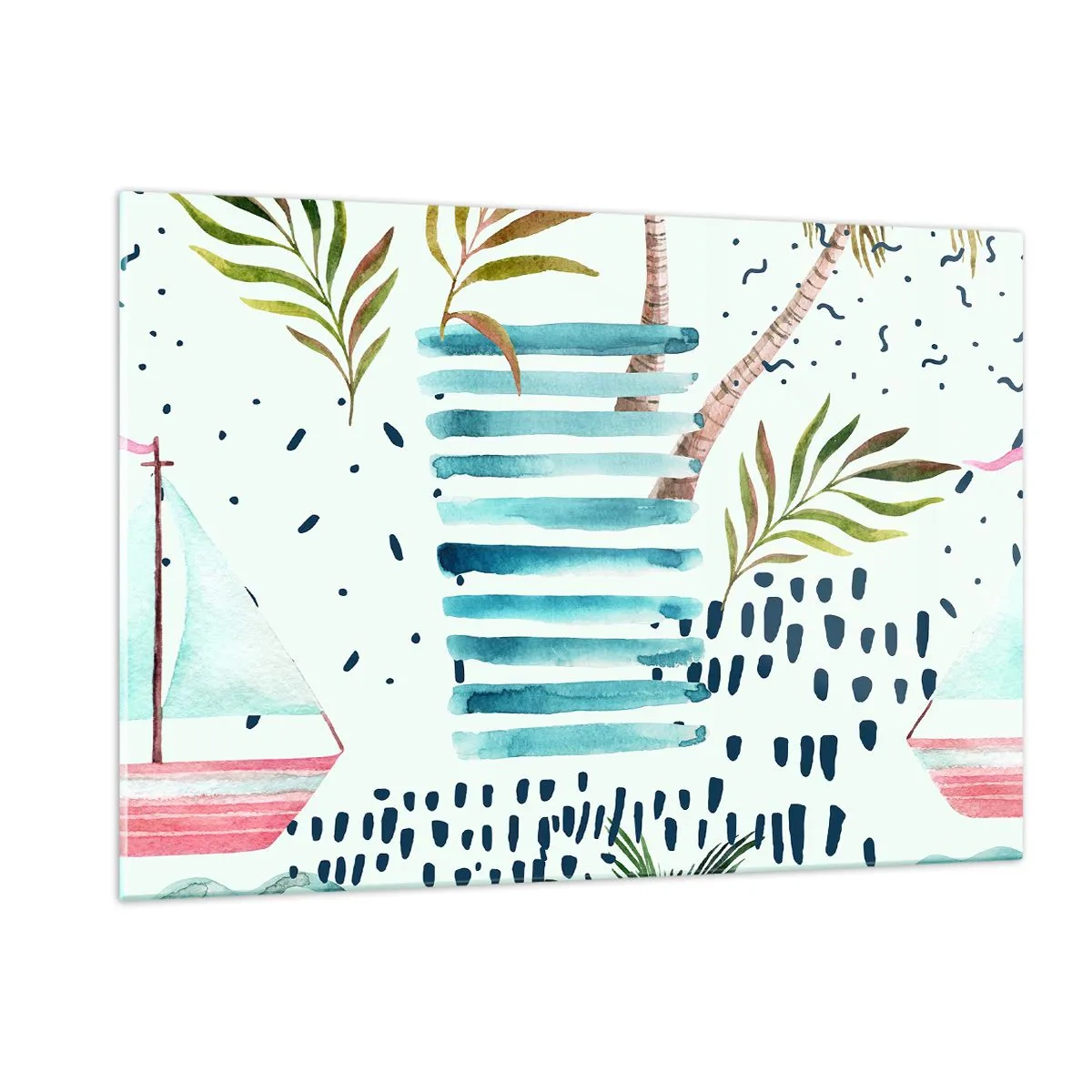 Quadro em vidro - Férias sob as palmeiras - 120x80 cm