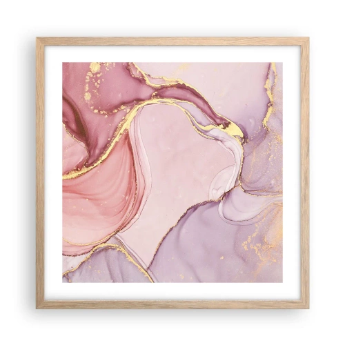 Pôster com moldura de carvalho claro - Carícia das cores - 50x50 cm