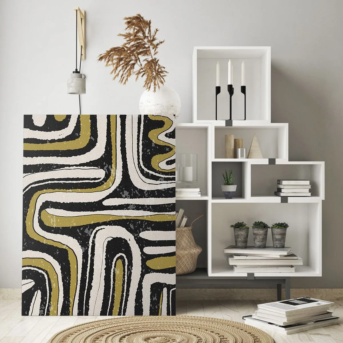 Quadro em vidro - Composição: estradas e becos - 70x100 cm