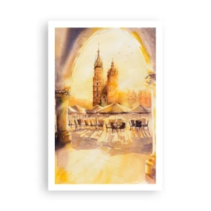 Pôster - Pôr do sol na praça do mercado de Cracóvia - 61x91 cm