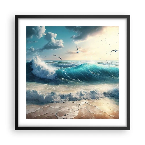 Pôster com moldura preta - Cantarola apenas para si - 50x50 cm