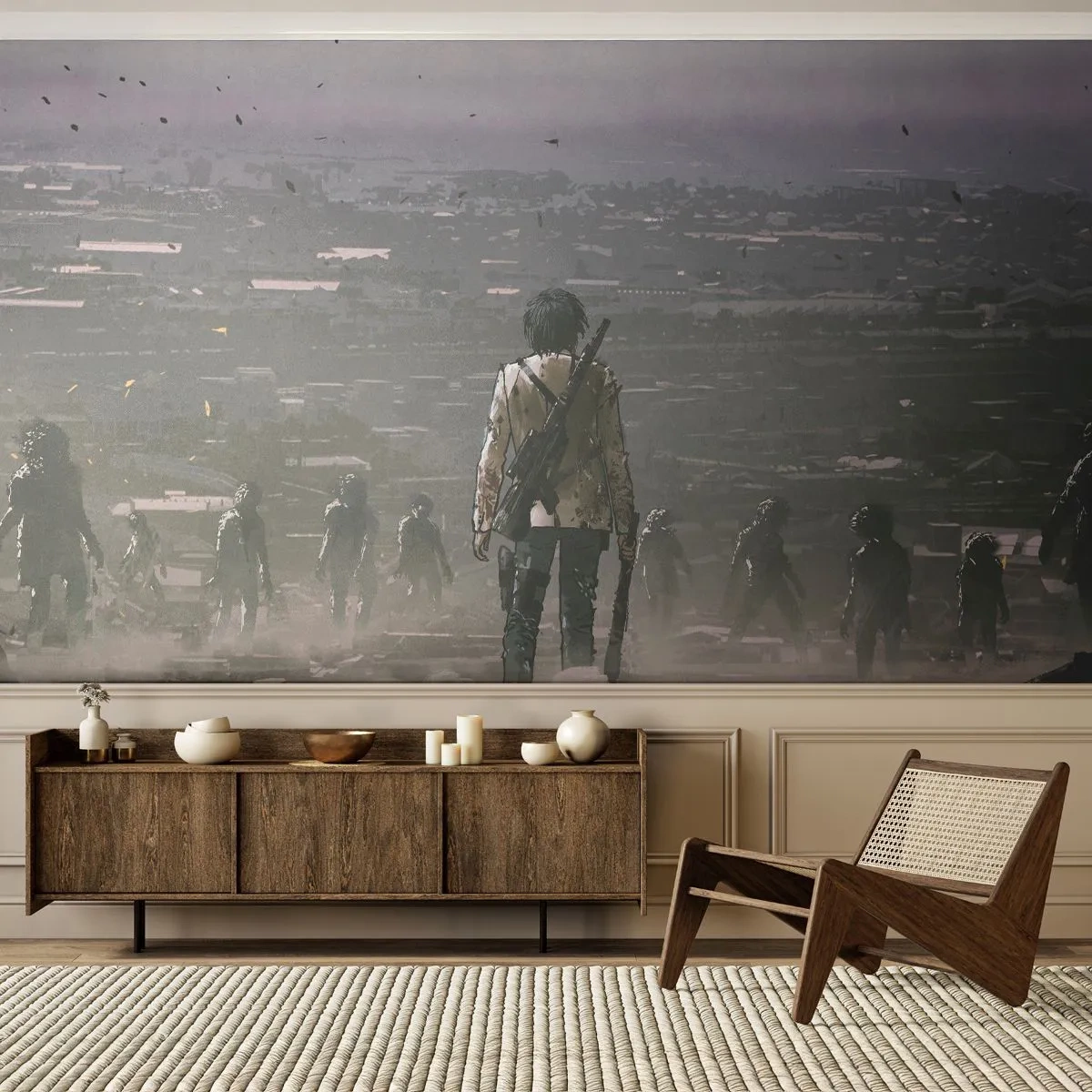 Papel de Parede Premium Sand - O último justo? - Abstração, Fantasia, Exército - 100x70 cm