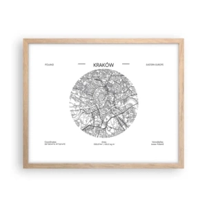 Pôster com moldura de carvalho claro - Anatomia de Cracóvia - 50x40 cm