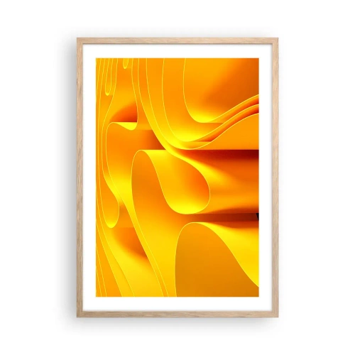 Pôster com moldura de carvalho claro - Como as ondas do sol - 50x70 cm