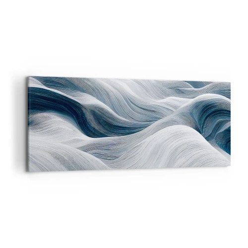 Quadro em tela - Ondas brancas e azuis - 120x50 cm