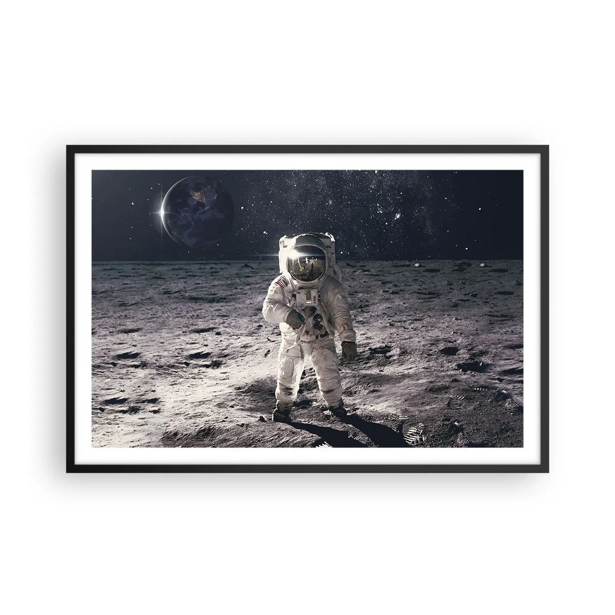 Pôster com moldura preta - Saudações da Lua - 91x61 cm