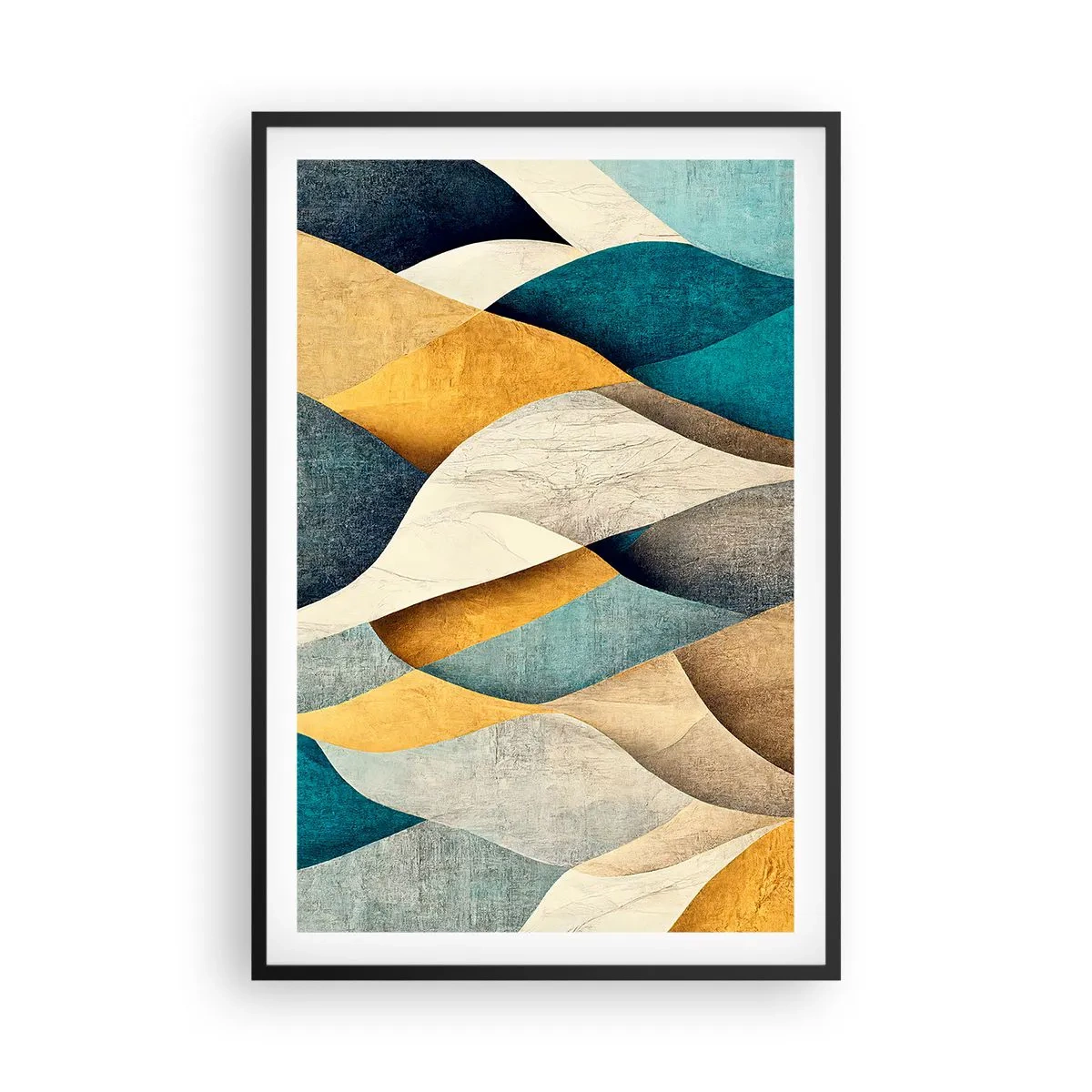 Pôster com moldura preta - Ritmo e onda - 61x91 cm