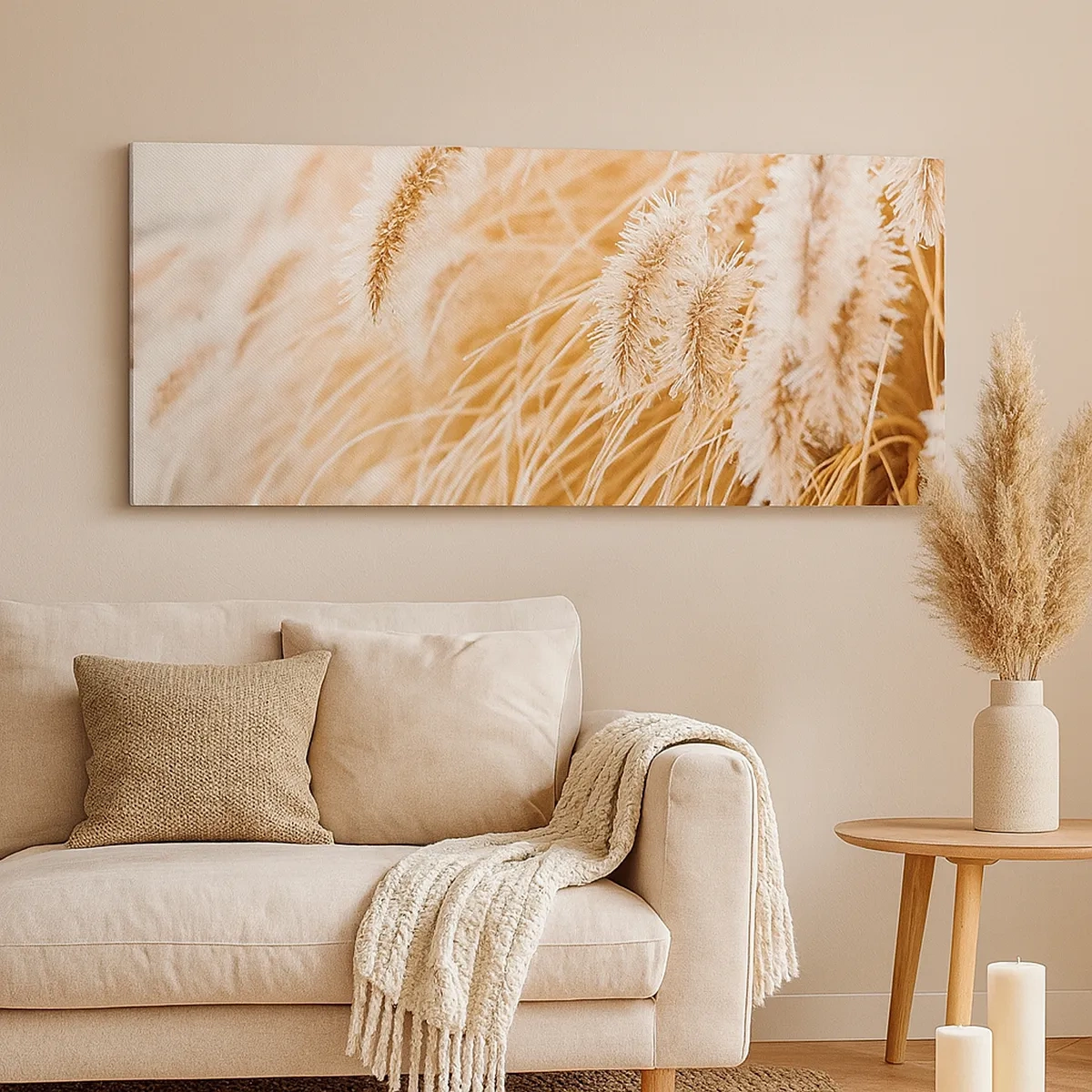 Quadro em tela - O murmúrio dourado das plantas - 30x30 cm